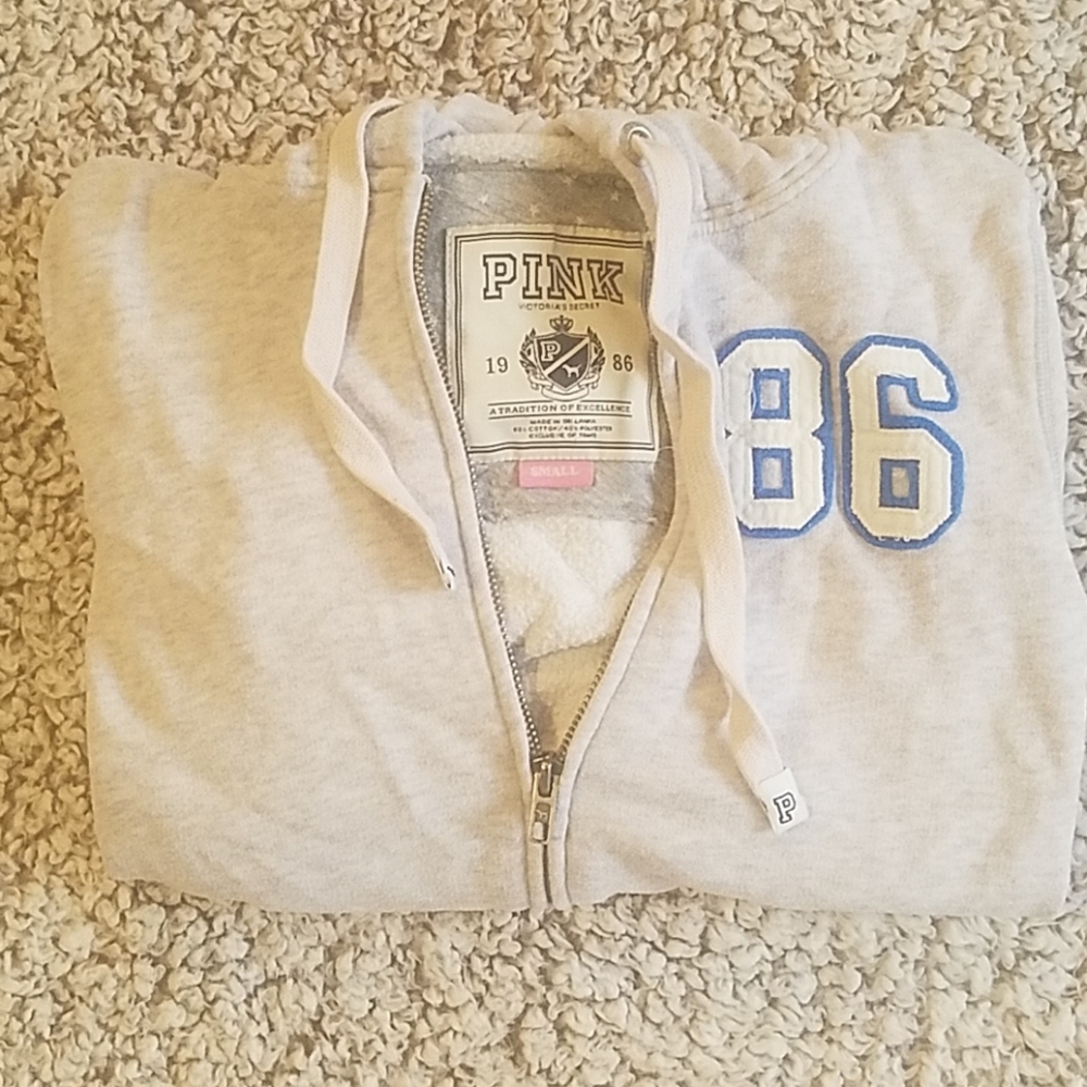 PINK zip up sweater